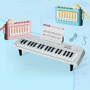 子供の音楽啓蒙に最適なセット!37キーのピンク色持ち運び可能なピアノキーボードと15キーのポケットピアノキーボードで構成されています。どちらも18ヶ月以上の子供...