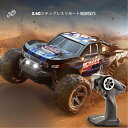 ラジコンカー 38km/h ブラシモーター ラジコン オフロード 4WD 大人向け 人気 バッテリー2個 操作時間40分 1/14 LEDライト 2.4Ghz ...