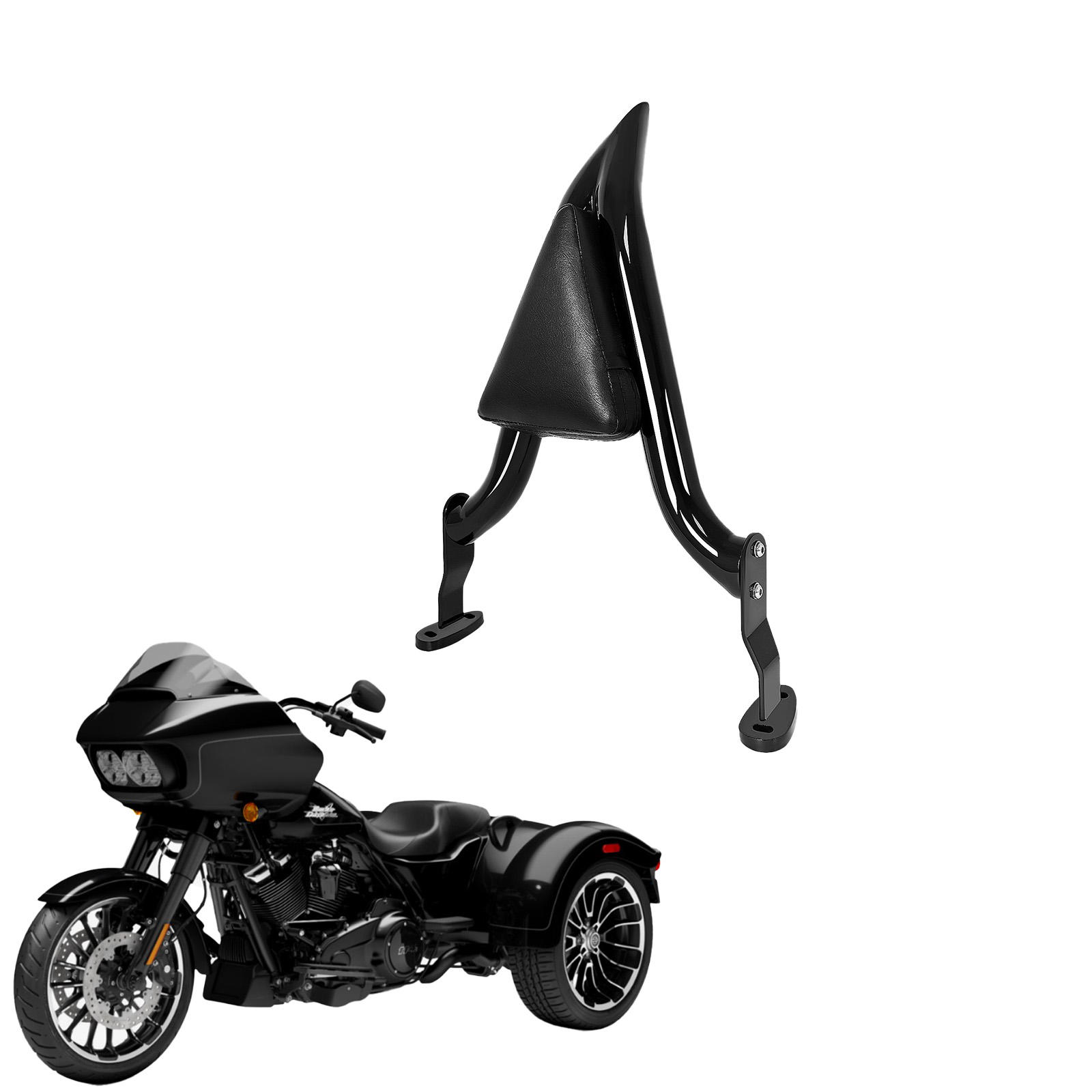 オートバイ用品リアバックレスト助手席シーシーバーハーレーダビッドソンロードグライド 3 FLTRT 2023 ..