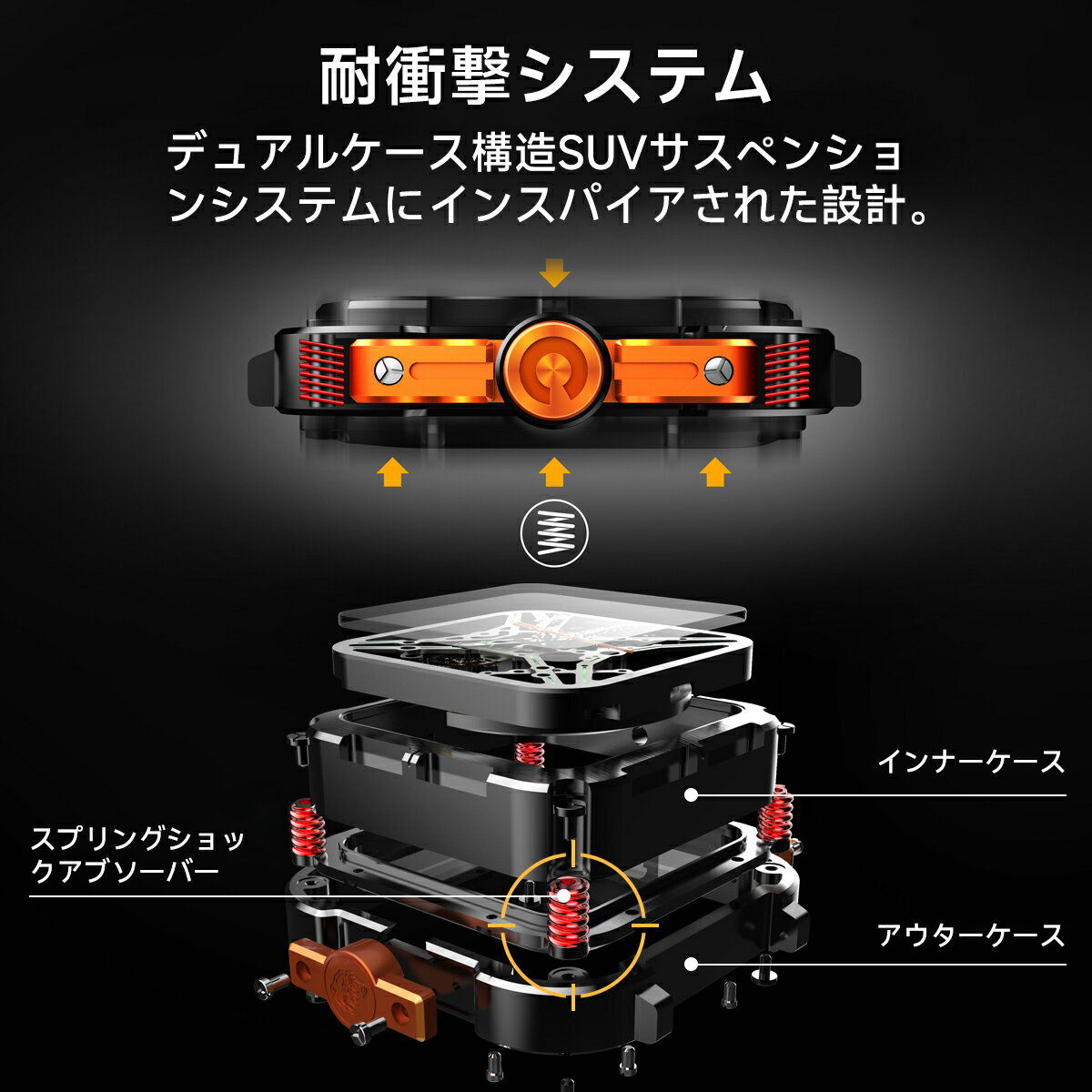 CIGA Design シガ デザイン Series X Gorilla Bright Orange X011-BLOG-W25BK メンズ 腕時計