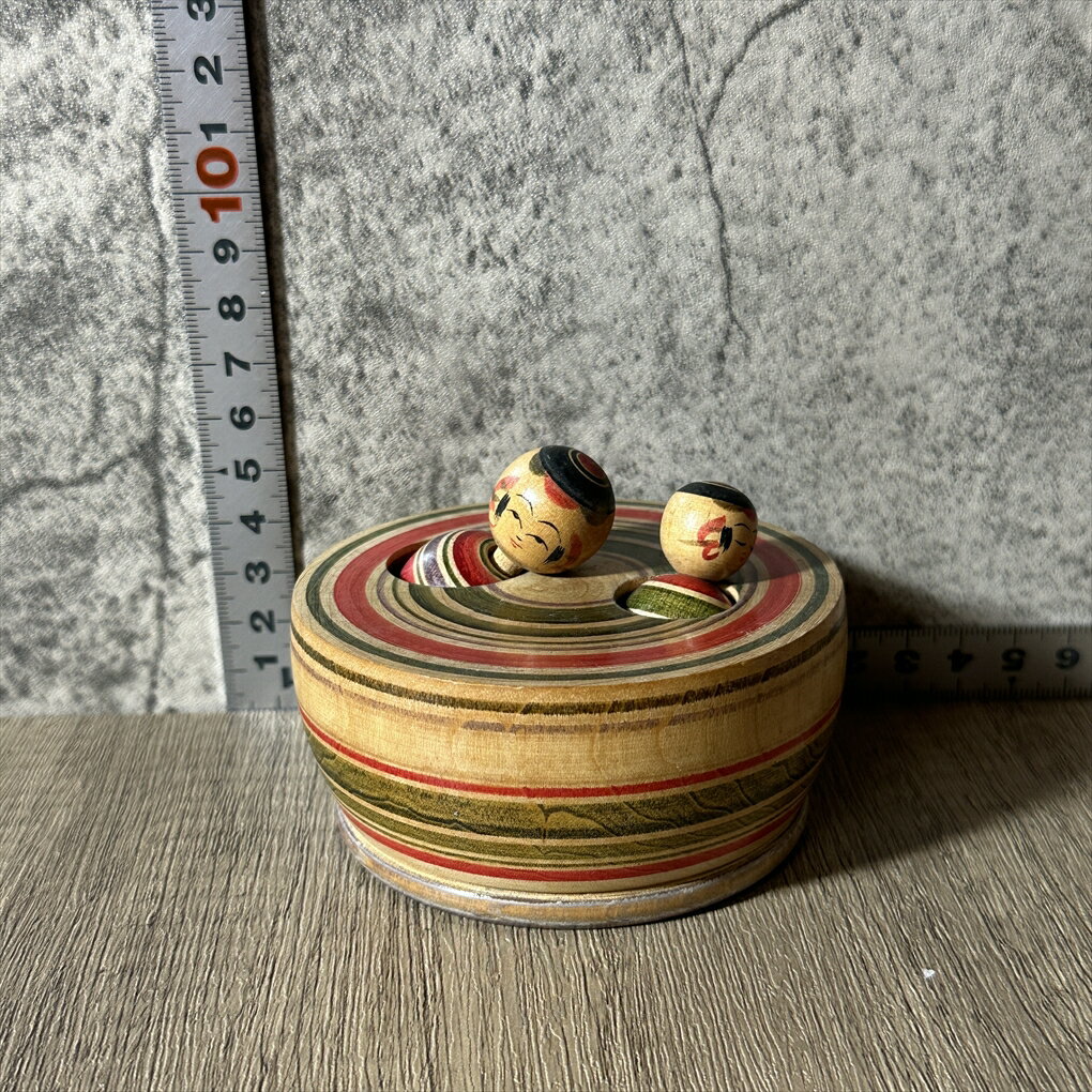 【中古】 【遊心あふれる造形美】 【和のユーモアを卓上に】 盛秀型 えじこ 入れ子型こけし 晃常工人 ...