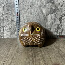 【中古】 【ぽってり可愛いフォルム】 【手彫り風の味わい】 フクロウ 置物 木製 木彫り風 owl figurine wooden wood carving s...
