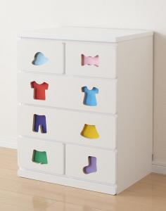 【上品家具】 子供用収納 小さいうちからお片付けの習慣が身に付く知育チェスト mapache マパーチェ 6杯タイプ 男女兼用
