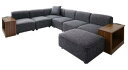 【上質家具】 コーナーソファ レイアウト自由自在大型L字モダンデザインコーナーソファ ソファ&サイドテーブルセット 幅250cm