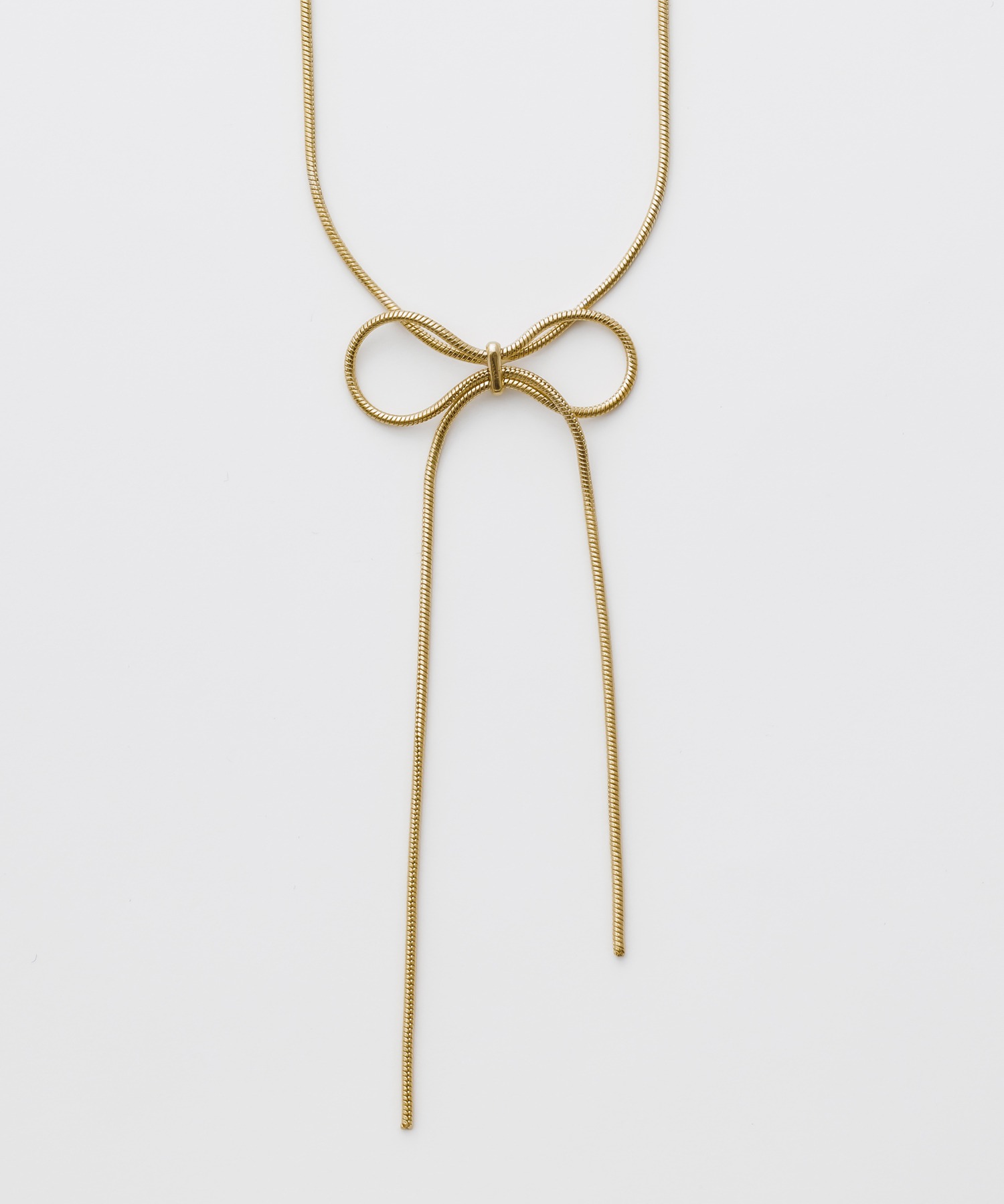 金属アレルギー対応 simple ribbon necklace / シンプル リボン ネックレス サージ...