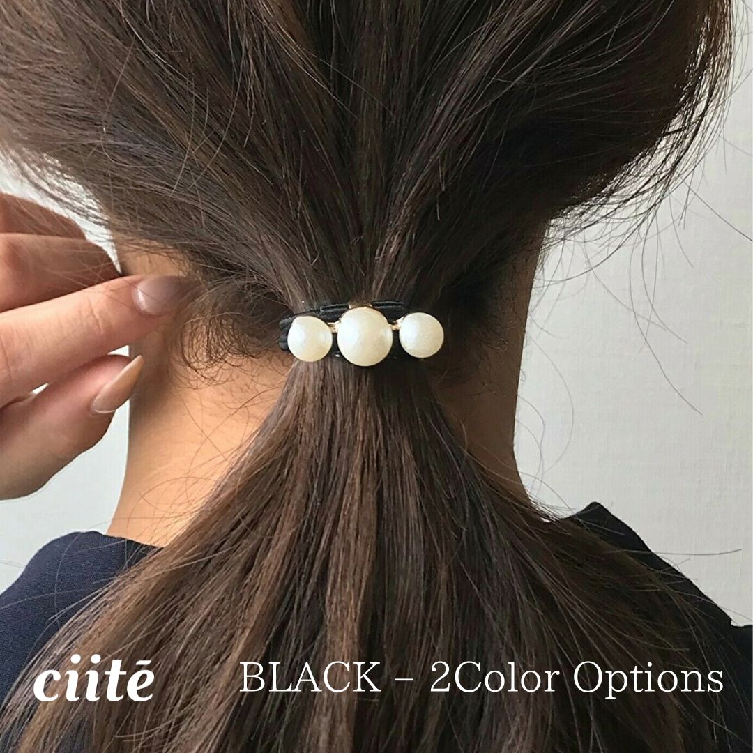 3連パールヘアゴム レディース アクセサリー 結婚式 パーティー 誕生日 プレゼント シルバー ゴールド ..