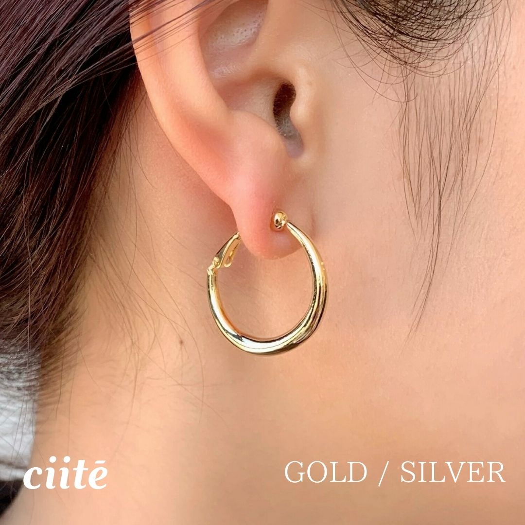 樂天商城 - フープイヤリング (両耳用) レディース アクセサリー 結婚式 パーティー 誕生日 プレゼント シルバー ゴールド ピンクゴールド シンプル