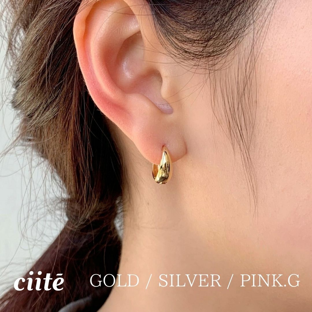 樂天商城 - ドロップフープピアス / drop hoop pierce (両耳用) レディース アクセサリー 結婚式 パーティー 誕生日 プレゼント シルバー ゴールド ピンクゴールド シンプル