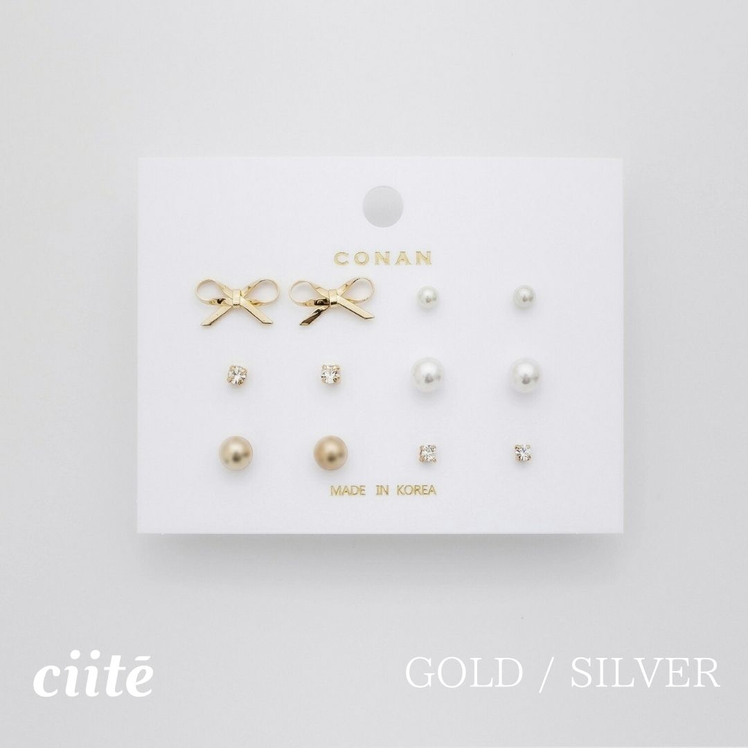 樂天商城 - ピアス 6セット / pierce 6 set レディース アクセサリー 結婚式 パーティー 誕生日 プレゼント シルバー ゴールド ピンクゴールド シンプル