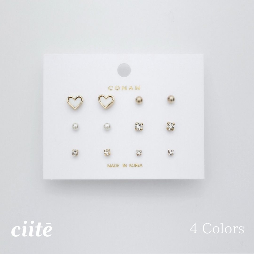 樂天商城 - ピアス 6セット / pierce 6 set レディース アクセサリー 結婚式 パーティー 誕生日 プレゼント シルバー ゴールド ピンクゴールド シンプル