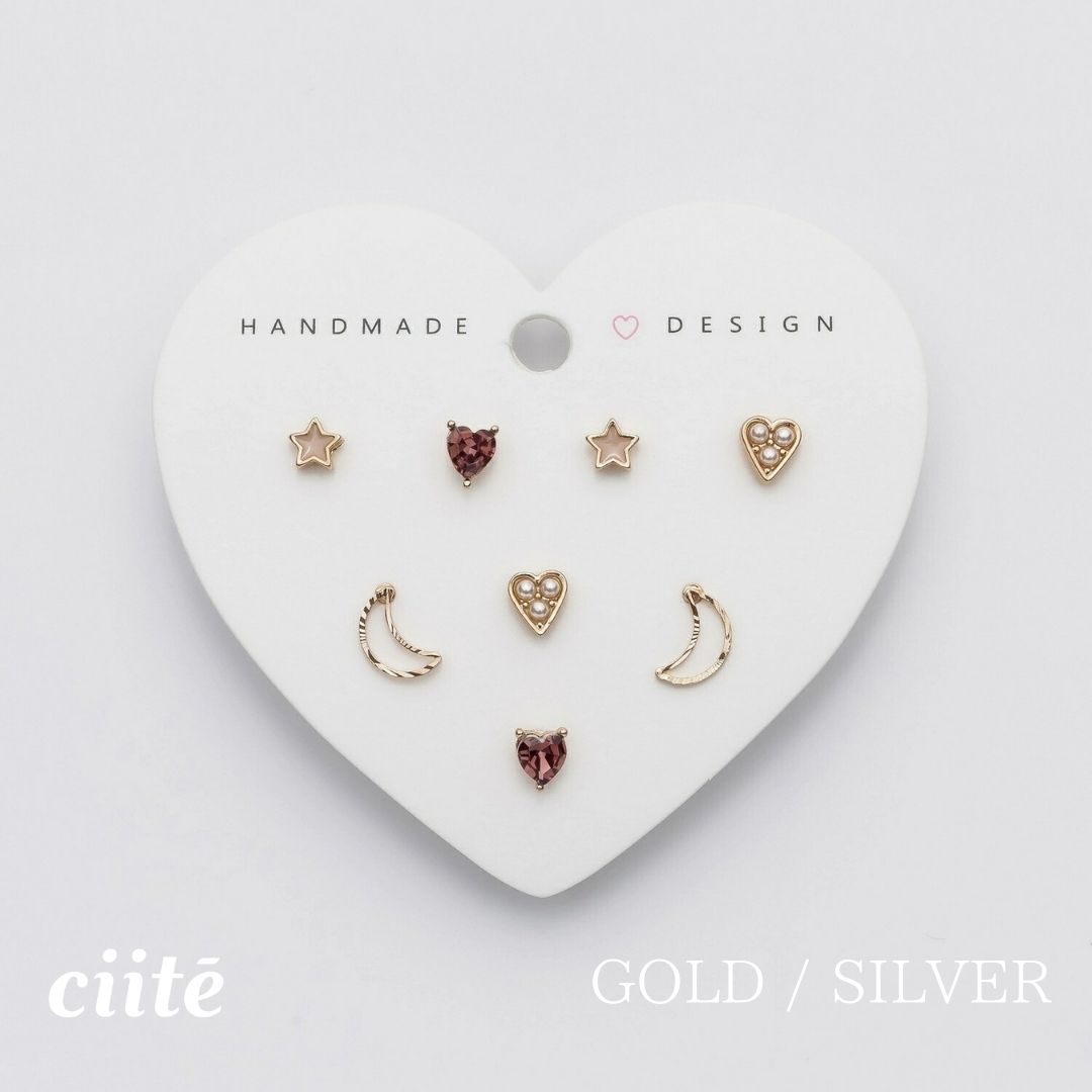 Rakuten - ピアス 4セット / pierce 4 set レディース アクセサリー 結婚式 パーティー 誕生日 プレゼント シルバー ゴールド ピンクゴールド シンプル