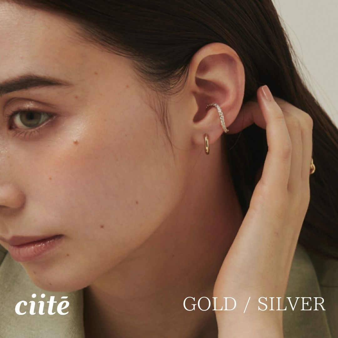 ビジューイヤーカフ（片耳用） レディース アクセサリー 結婚式 パーティー 誕生日 プレゼント シルバー ゴールド ピンクゴールド シンプル