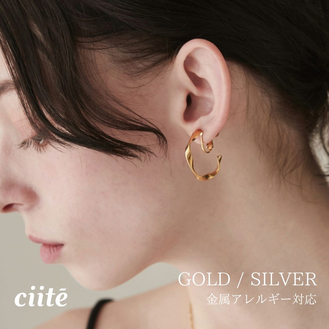 金属アレルギー対応 ツイストフープ イヤリング サージカルステンレス (両耳用) レディース アクセサリー 結婚式 パーティー 誕生日 プレゼント シルバー ゴールド ピンクゴールド シンプル