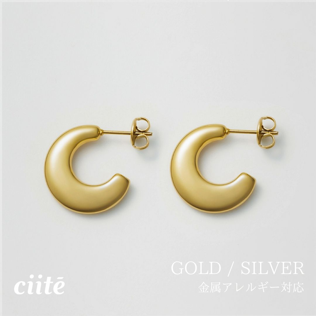 樂天商城 - 金属アレルギー対応 ニュアンスピアス サージカルステンレス (両耳用) レディース アクセサリー 結婚式 パーティー 誕生日 プレゼント シルバー ゴールド ピンクゴールド シンプル