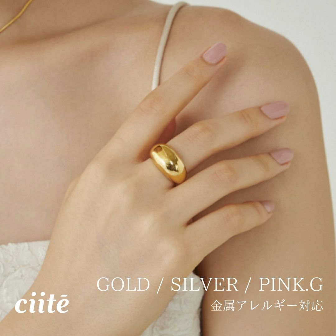 樂天商城 - 金属アレルギー対応 ぷっくりリング サージカルステンレス レディース アクセサリー 結婚式 パーティー 誕生日 プレゼント シルバー ゴールド ピンクゴールド シンプル