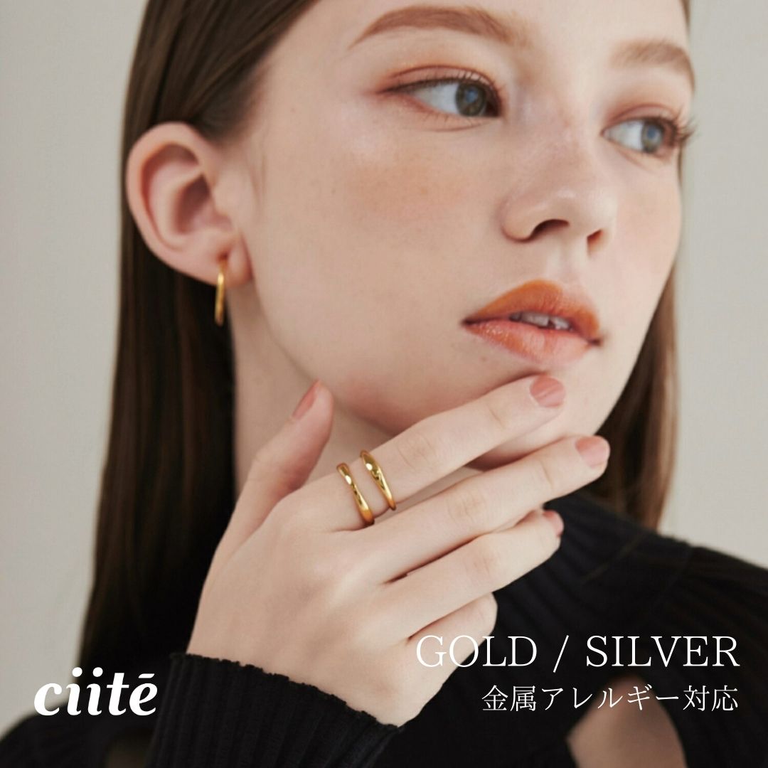Rakuten - 金属アレルギー対応 ツーラインリング サージカルステンレス レディース アクセサリー 結婚式 パーティー 誕生日 プレゼント シルバー ゴールド ピンクゴールド シンプル