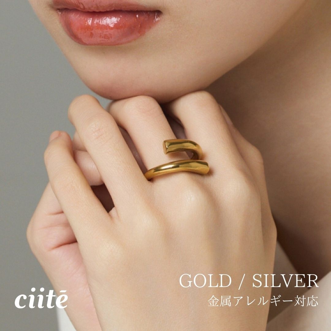 樂天商城 - 金属アレルギー対応 ニュアンスリング サージカルステンレス レディース アクセサリー 結婚式 パーティー 誕生日 プレゼント シルバー ゴールド ピンクゴールド シンプル