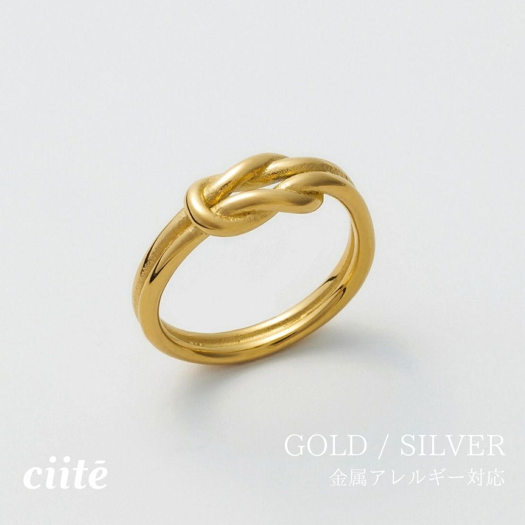 樂天商城 - 金属アレルギー対応 ノットリング サージカルステンレス レディース アクセサリー 結婚式 パーティー 誕生日 プレゼント シルバー ゴールド ピンクゴールド シンプル