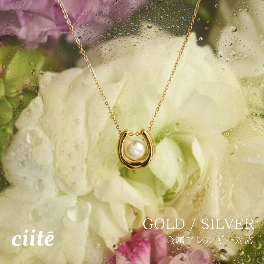 樂天商城 - 金属アレルギー対応 パールホースネックレス サージカルステンレス レディース アクセサリー 結婚式 パーティー 誕生日 プレゼント シルバー ゴールド ピンクゴールド シンプル