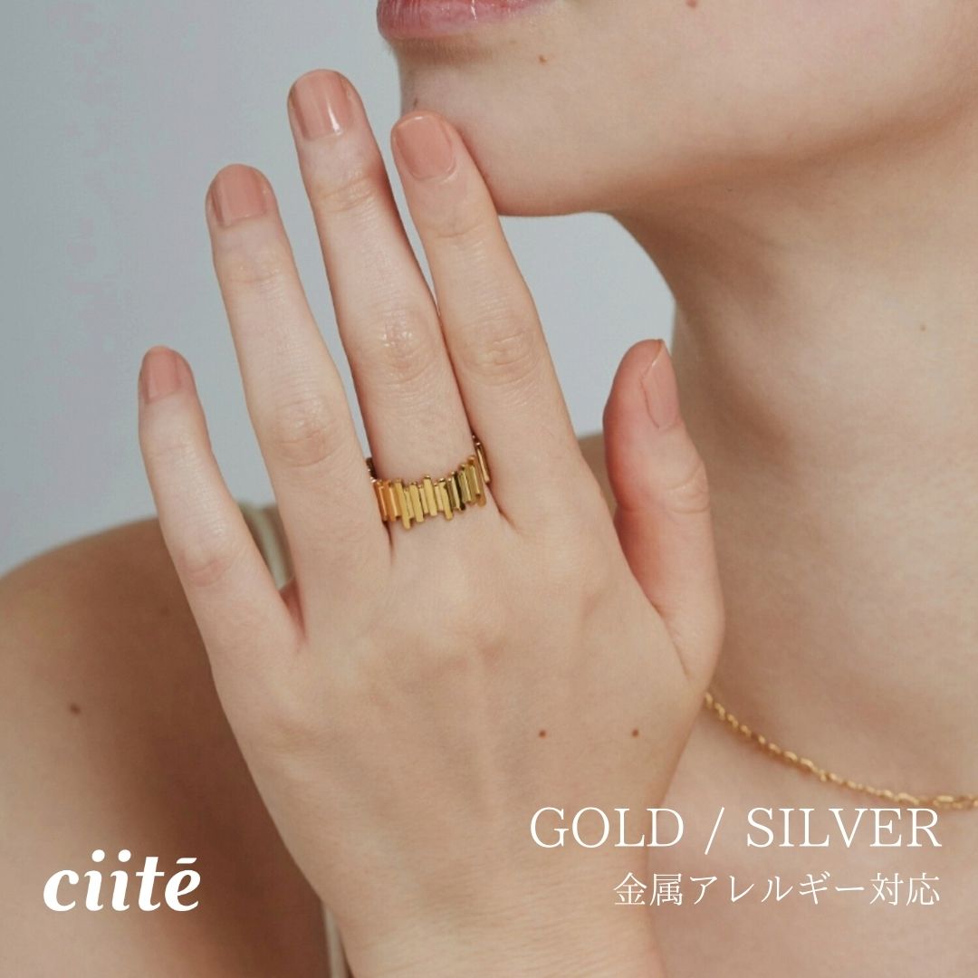 樂天商城 - 金属アレルギー対応 ニュアンスリング サージカルステンレス レディース アクセサリー 結婚式 パーティー 誕生日 プレゼント シルバー ゴールド ピンクゴールド シンプル