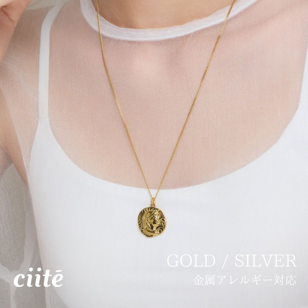 樂天商城 - 【 金属アレルギー対応 】 モチーフコインネックレス サージカルステンレス レディース アクセサリー 結婚式 パーティー 誕生日 プレゼント シルバー ゴールド ピンクゴールド シンプル