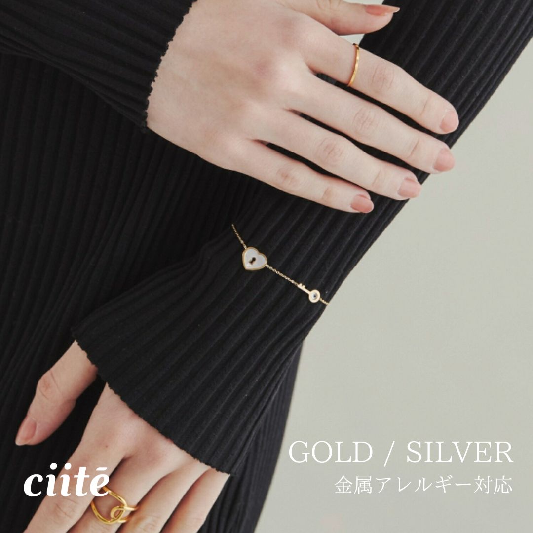 金属アレルギー対応 ハートビジューブレスレット サージカルステンレス レディース アクセサリー 結婚式 パーティー 誕生日 プレゼント シルバー ゴールド ピンクゴールド シンプル