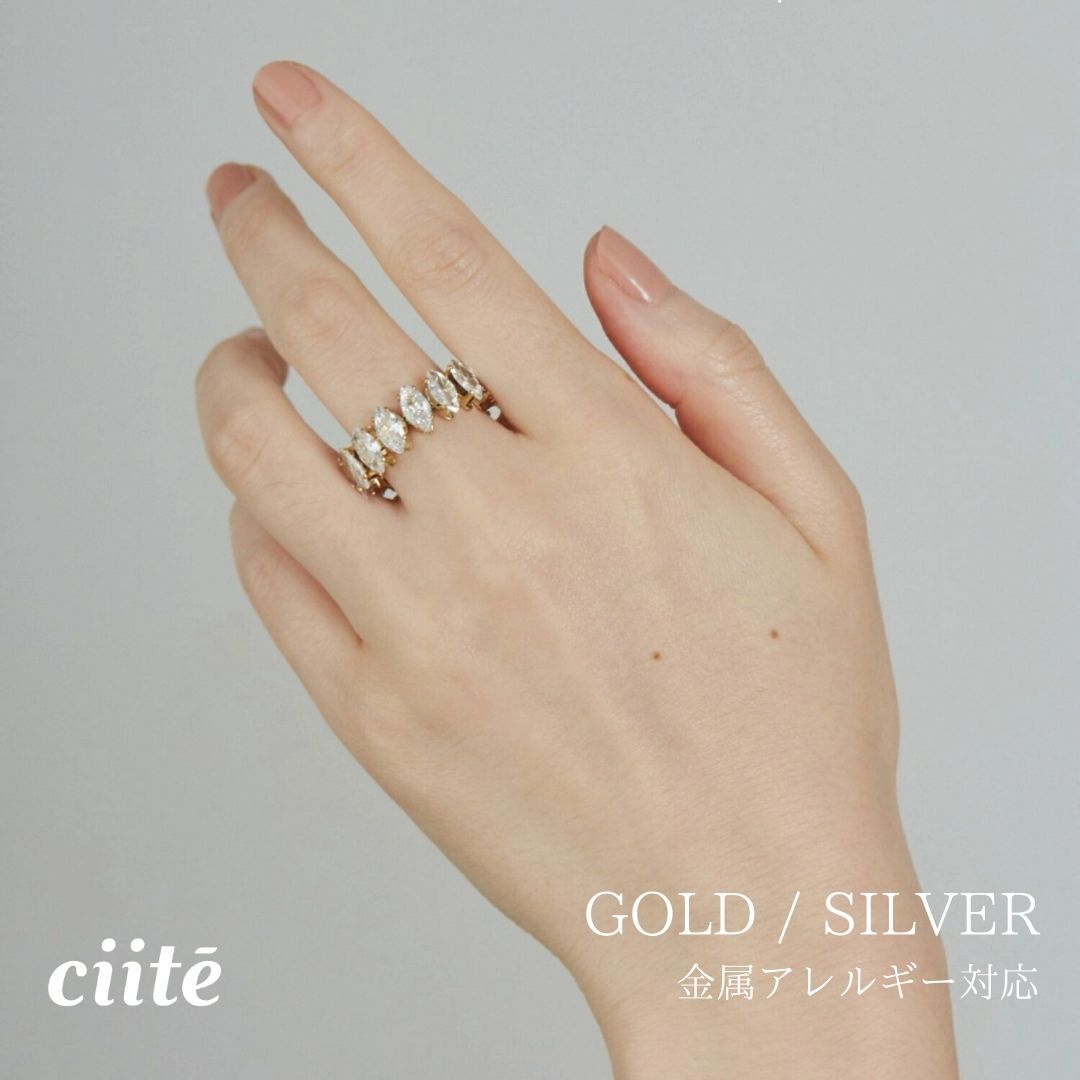 樂天商城 - 金属アレルギー対応 ジルコニアデザインリング サージカルステンレス レディース アクセサリー 結婚式 パーティー 誕生日 プレゼント シルバー ゴールド ピンクゴールド シンプル