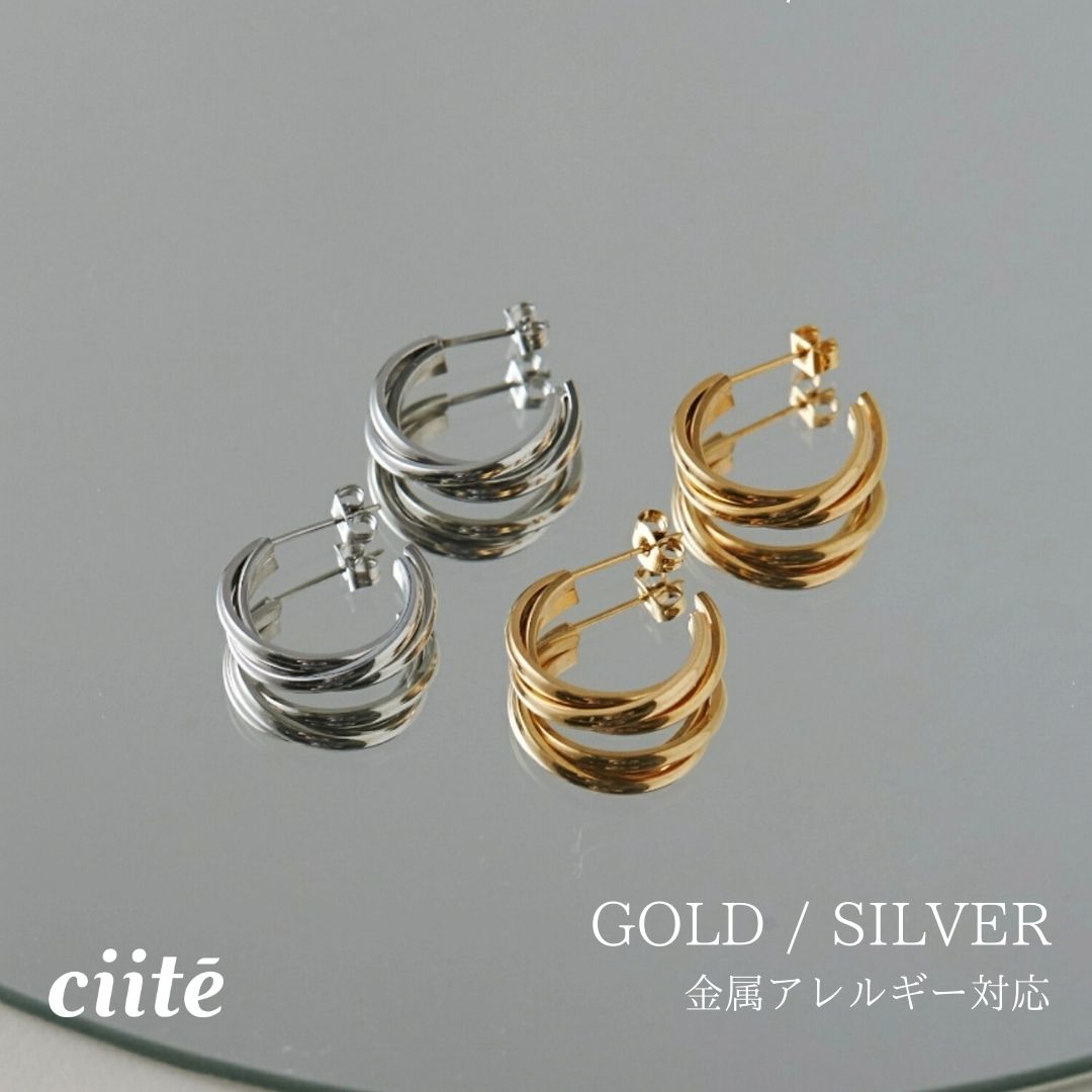 樂天商城 - 金属アレルギー対応 ツイストフープピアス サージカルステンレス (両耳用) レディース アクセサリー 結婚式 パーティー 誕生日 プレゼント シルバー ゴールド ピンクゴールド シンプル