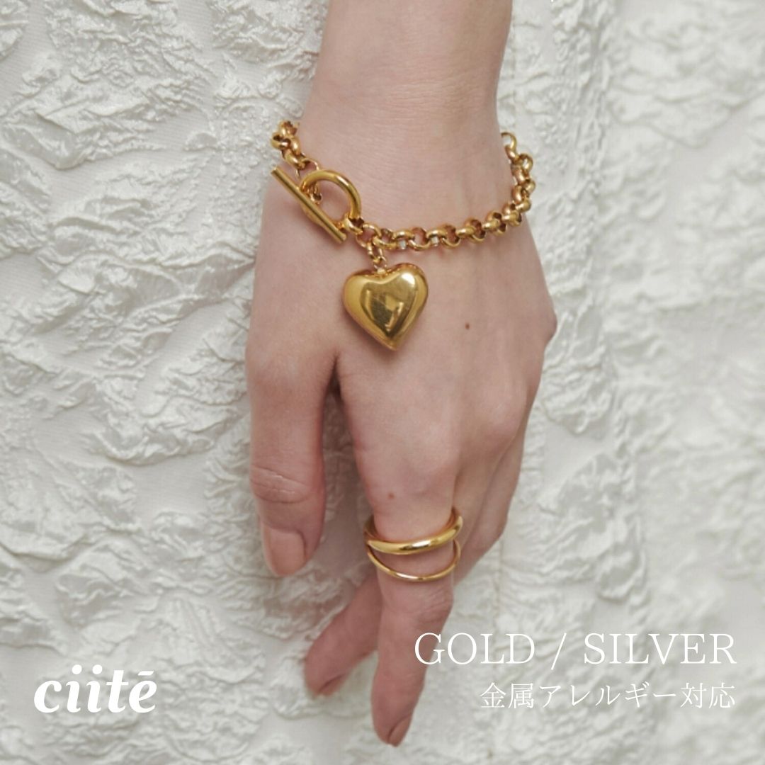 樂天商城 - 金属アレルギー対応 ハートペンダント ブレスレット サージカルステンレス レディース アクセサリー 結婚式 パーティー 誕生日 プレゼント シルバー ゴールド ピンクゴールド シンプル