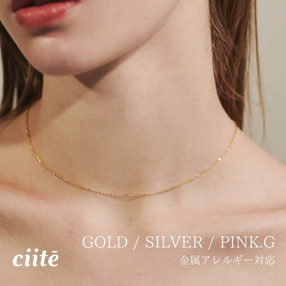 金属アレルギー対応 シンプルチェーンネックレス サージカルステンレス レディース アクセサリー 結婚式 パーティー 誕生日 プレゼント シルバー ゴールド ピンクゴールド シンプルのサムネイル