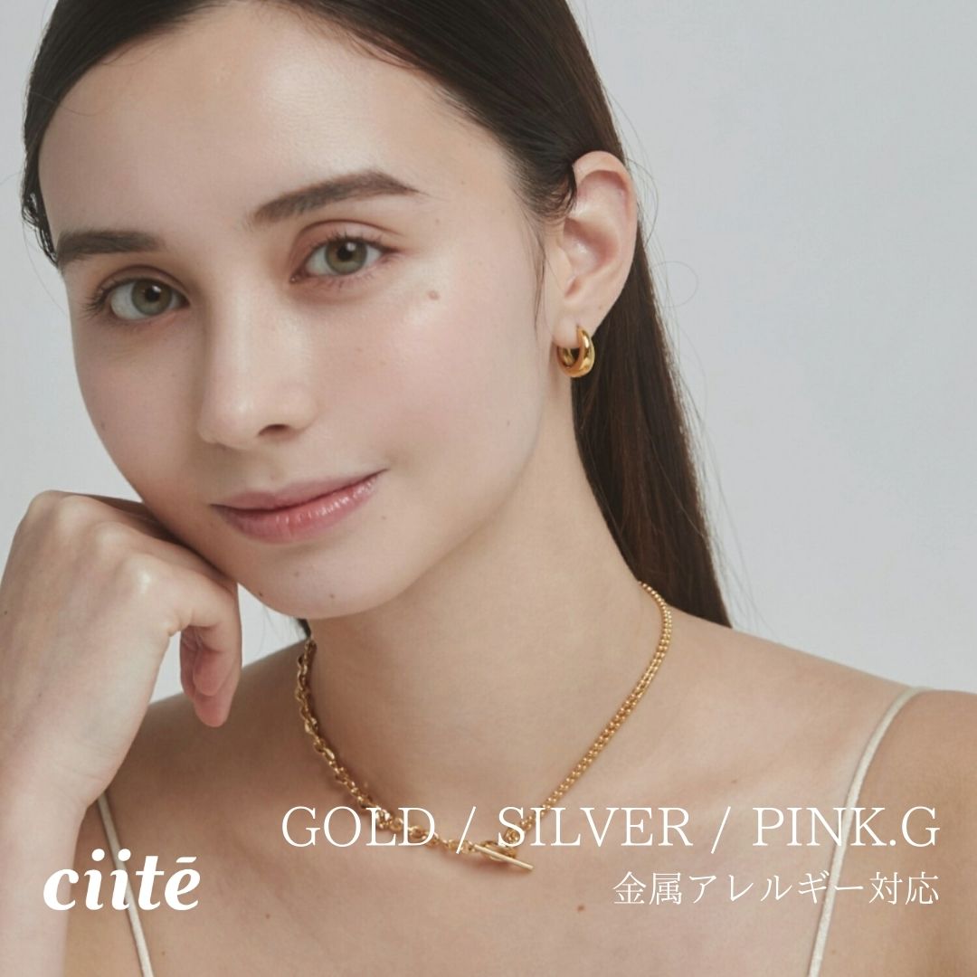 金属アレルギー対応 マンテルデザイン 2wayチェーンネックレス サージカルステンレス レディース アク..