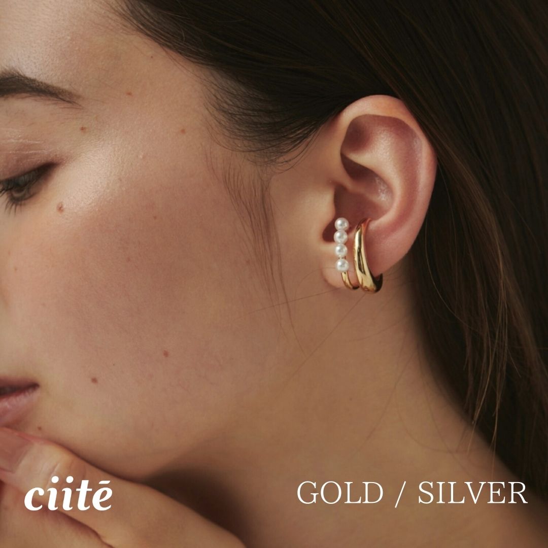 ミニパールイヤーカフ レディース アクセサリー 結婚式 パーティー 誕生日 プレゼント シルバー ゴールド ピンクゴールド シンプル