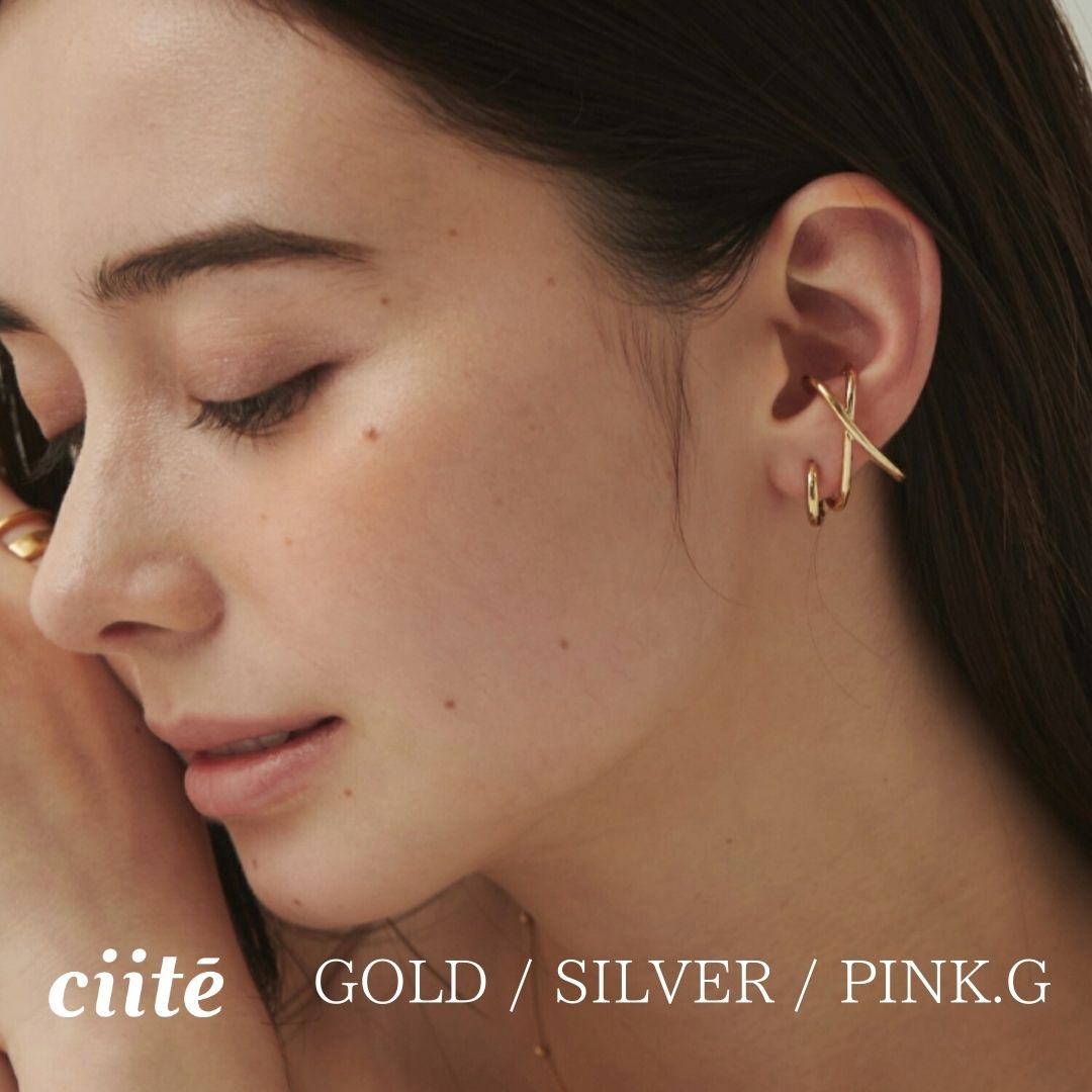 クロスデザイン イヤーカフ（片耳用） レディース アクセサリー 結婚式 パーティー 誕生日 プレゼント シルバー ゴールド ピンクゴールド シンプル