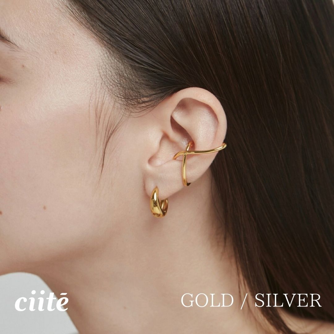 ニュアンシー イヤーカフ（片耳用） レディース アクセサリー 結婚式 パーティー 誕生日 プレゼント シルバー ゴールド ピンクゴールド シンプル