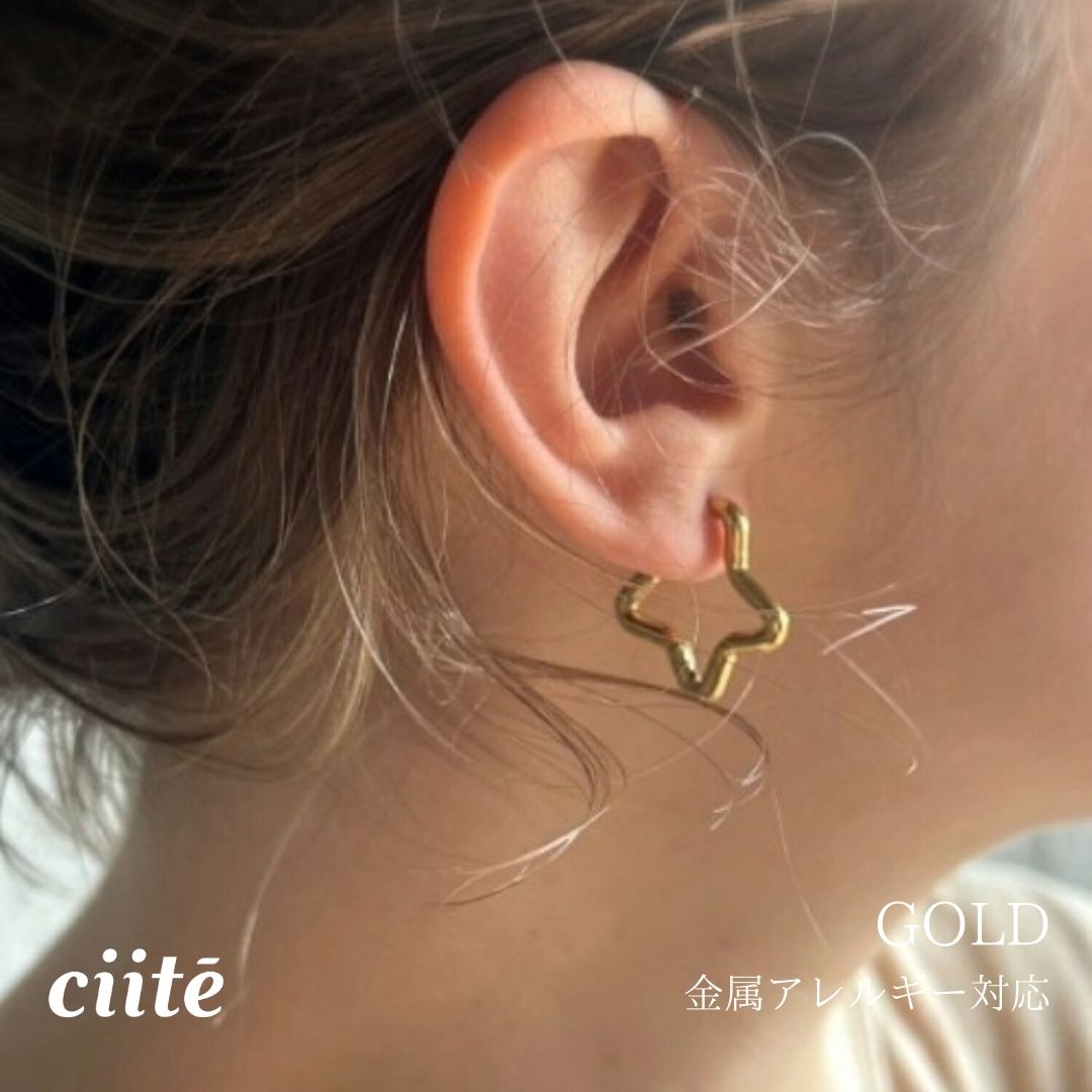 樂天商城 - 金属アレルギー対応 シンプリースター ピアス サージカルステンレス (両耳用) レディース アクセサリー 結婚式 パーティー 誕生日 プレゼント シルバー ゴールド ピンクゴールド シンプル