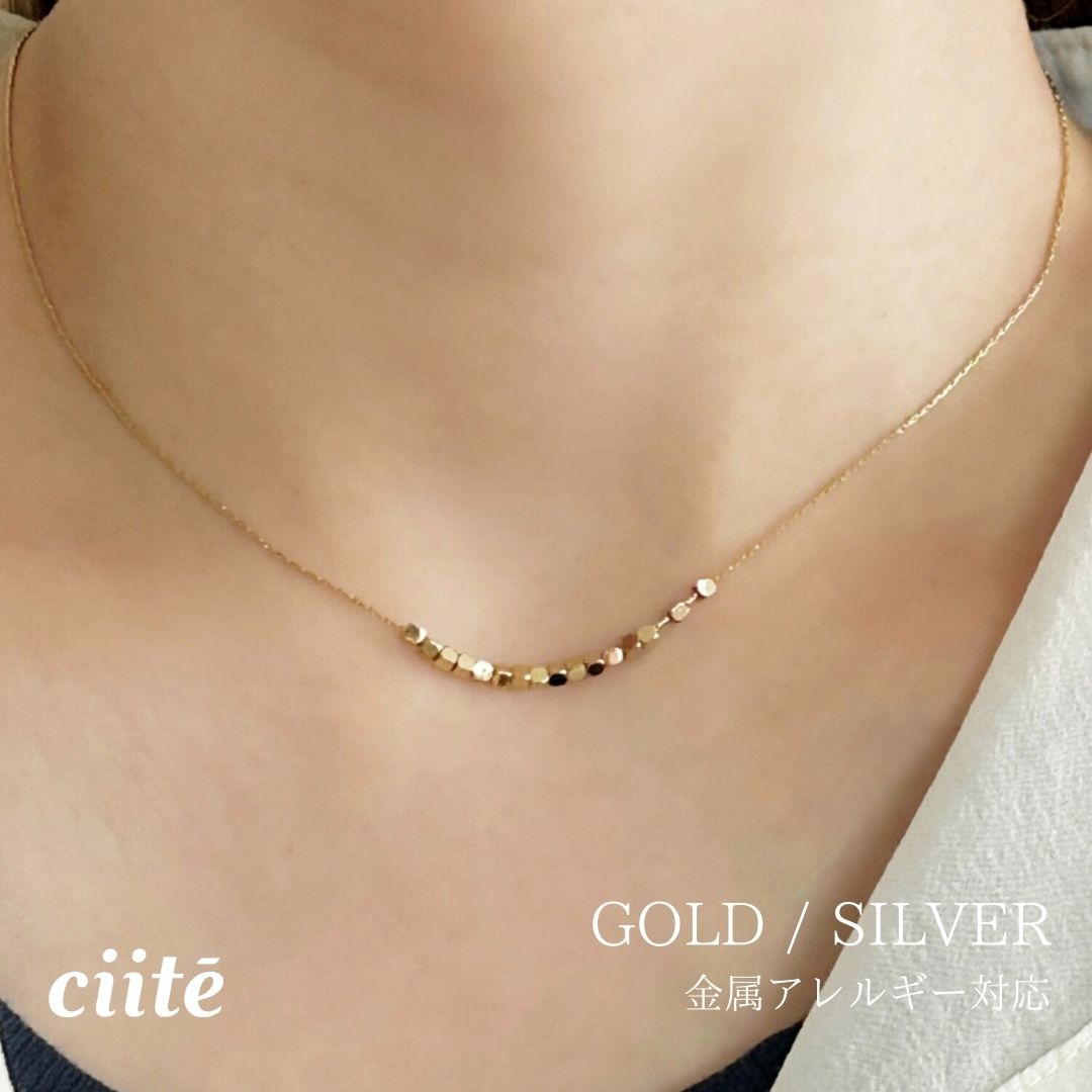 樂天商城 - 金属アレルギー対応 デザインメロウネックレス サージカルステンレス レディース アクセサリー 結婚式 パーティー 誕生日 プレゼント シルバー ゴールド ピンクゴールド シンプル