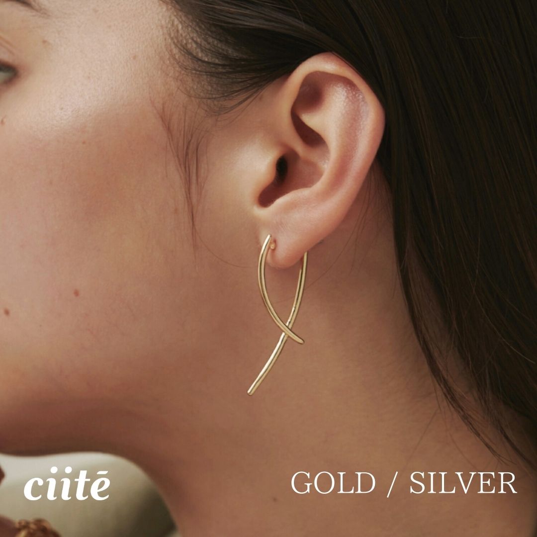 樂天商城 - 2ラインピアス (両耳用) レディース アクセサリー 結婚式 パーティー 誕生日 プレゼント シルバー ゴールド ピンクゴールド シンプル