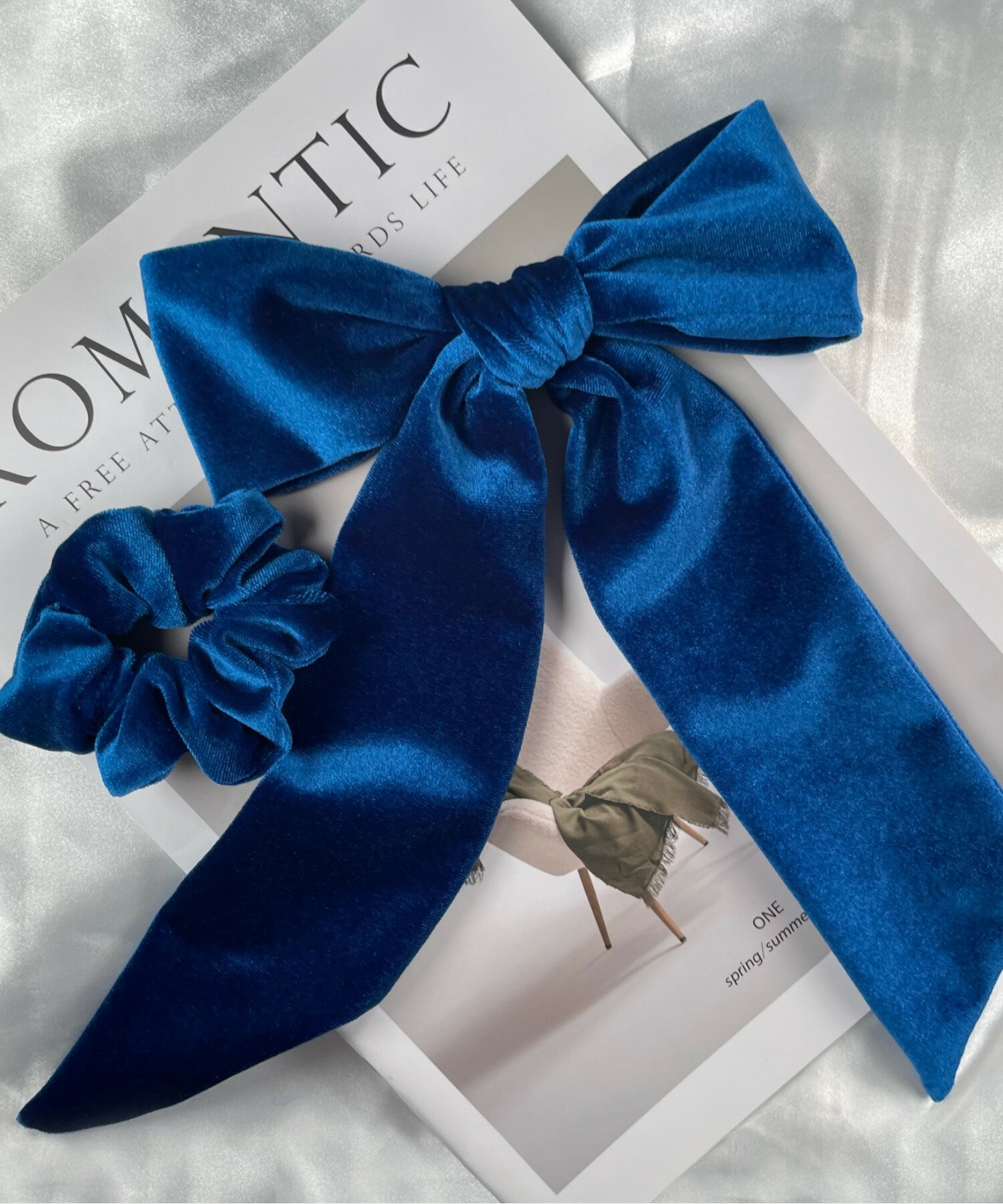 楽天市場】ベロア リボン（カラーブルー）（レディースジュエリー