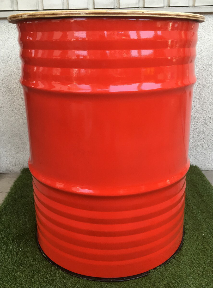 キャニチャー　テーブル＆スツールセット　レッド(TS-02 SOFA SET RED)　テーブル　スツール　おしゃれ　家具　ドラム缶　ガーデンファニチャー
