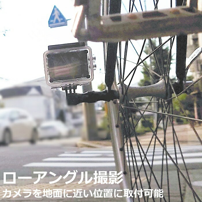 ゴープロバイクマウント ホイールハブマウント 自転車 金属製 ブラック/レッド
