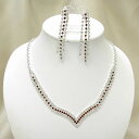 とっても鮮やかなレッドのVネックレス&イヤリングset