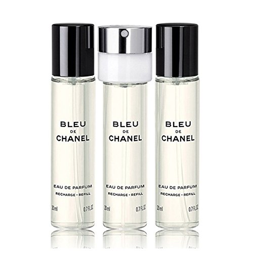 CHANEL (シャネル) BLEU DE CHANEL Eau de Parfum Twist and Spray REFILLS 3x0.7 FL. OZ. Refill ブルー ドゥ シャネル オードゥ パルファム トラベル スプレイ 20mL×3（リフィル）