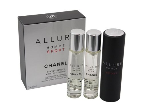 CHANEL (シャネル) ALLURE HOMME SPORT Eau de Toilette Twist and Spray 3x0.7 FL. OZ. アリュール オム スポーツ スポーツスプレイ 20mL＋リフィル 20mL×2