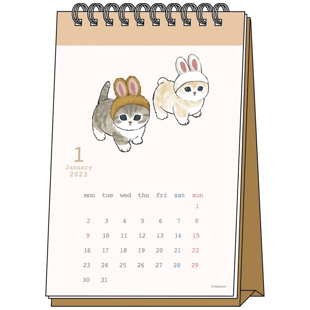 モフサンド 2023Calendar 卓上カレンダー2023年 縦型 mofusand サンスター文具 キャラクター インテリア 令和5年暦 予約 メール便可 シネマコレクションのサムネイル