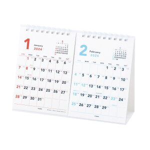 ベーシック A5卓上2ヶ月カレンダー グッズ 2024Calendar 卓上カレンダー2024年 ホワイト スケジュール エムプラン 実用 書き込み シンプル ビジネス 令和6年暦 メール便可 シネマコレクション