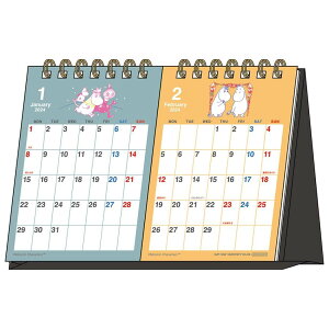 ムーミン 2024Calendar 卓上カレンダー2024年 デスクカレンダー 2ヶ月表示 北欧 サンスター文具 オフィス インテリア 書き込み キャラクター 令和6年暦 メール便可 シネマコレクション
