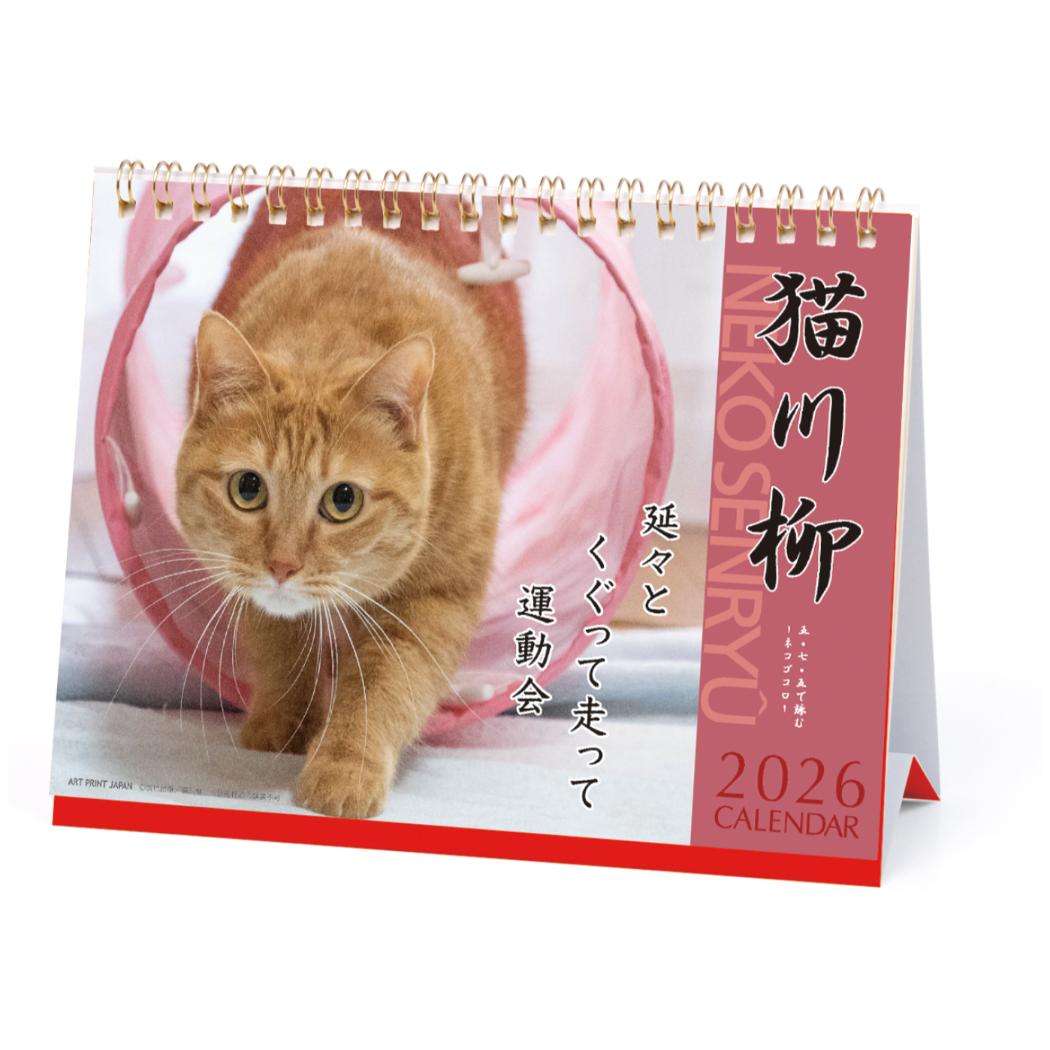 猫川柳 2026Calendar 卓上カレンダー2026年 卓上 スケジュール ねこ APJ 動物写真 書き込み インテリア 令和8年暦 メール便可 シネマコレ...