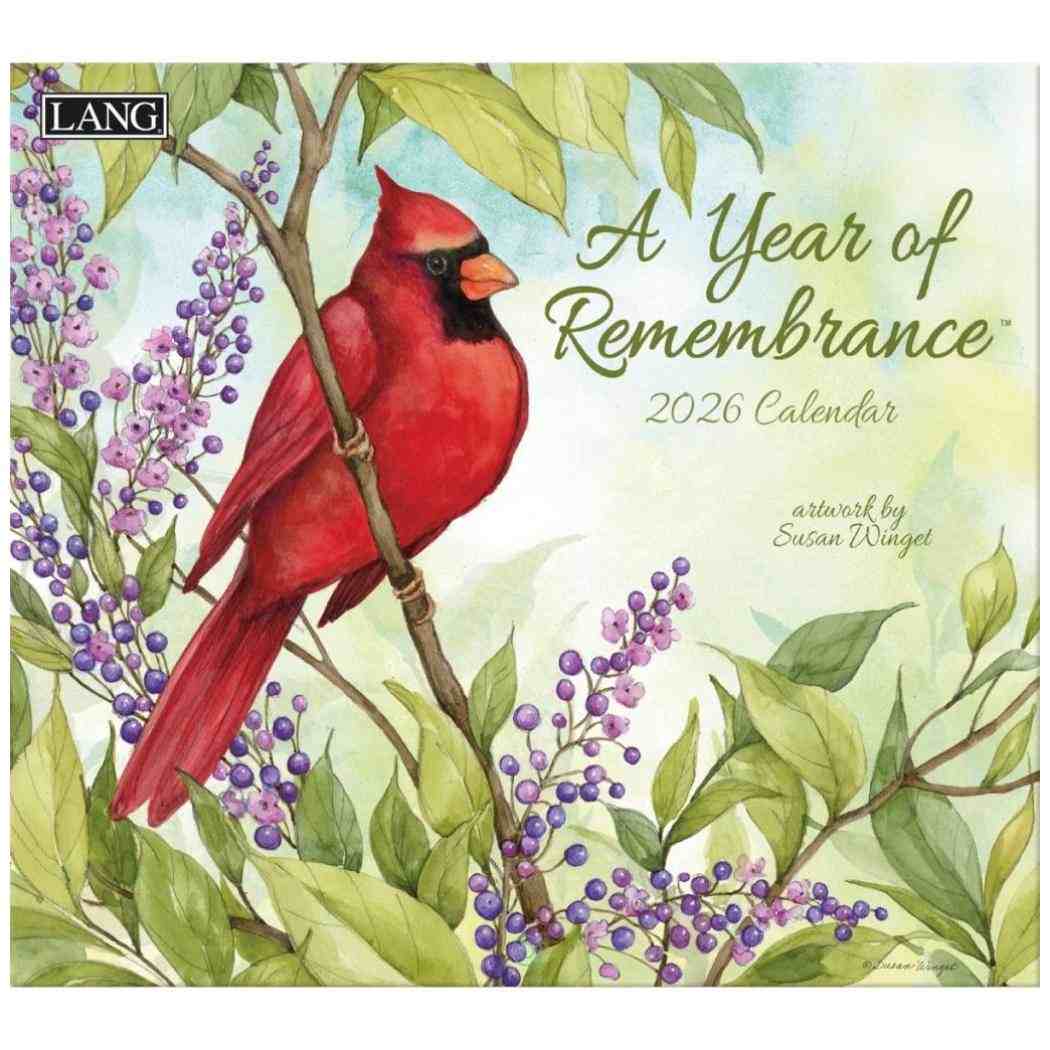 LANG ラング 2026 Calendar 壁掛けカレンダー2026年 A Year of Remembrance Susan Winget カントリー 鳥 インテリア 令和8年暦 シネマコレクション