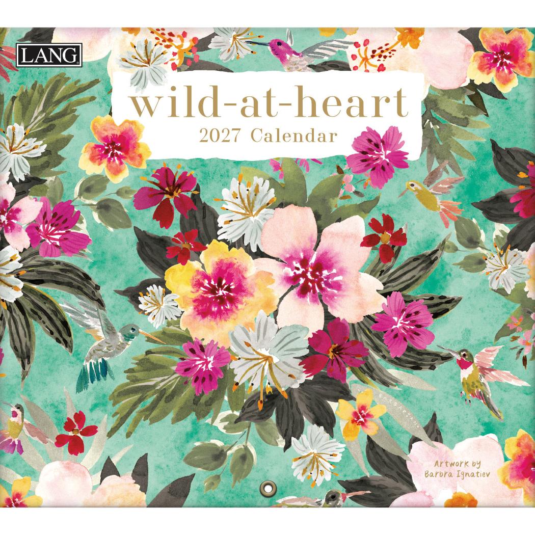 【最大1000円OFFクーポン！】LANG ラング 2027 Calendar 壁掛けカレンダー2027年 Wild At Heart Barbra Ignatiev ハートアートコレクション カントリー フラワー インテリア 令和9年暦 シネマコレクション