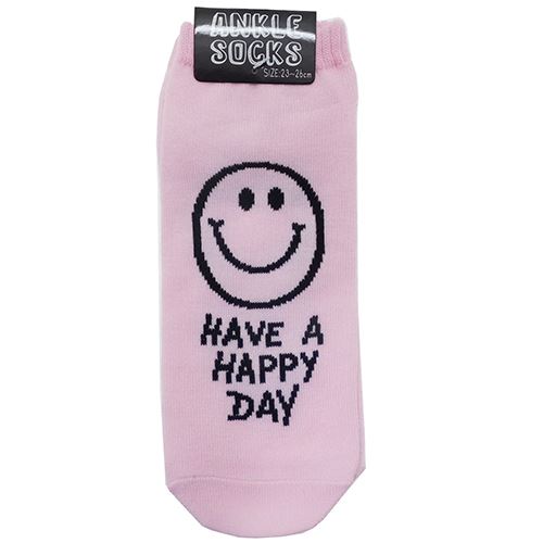 【店内買い回りポイント最大10倍】靴下 HAVE HAPPY DAY 男女兼用 アンクルソックス パステルピンク オクタニコーポレーション 23-25cm プチプラ メンズ レディースグッズ メール便可